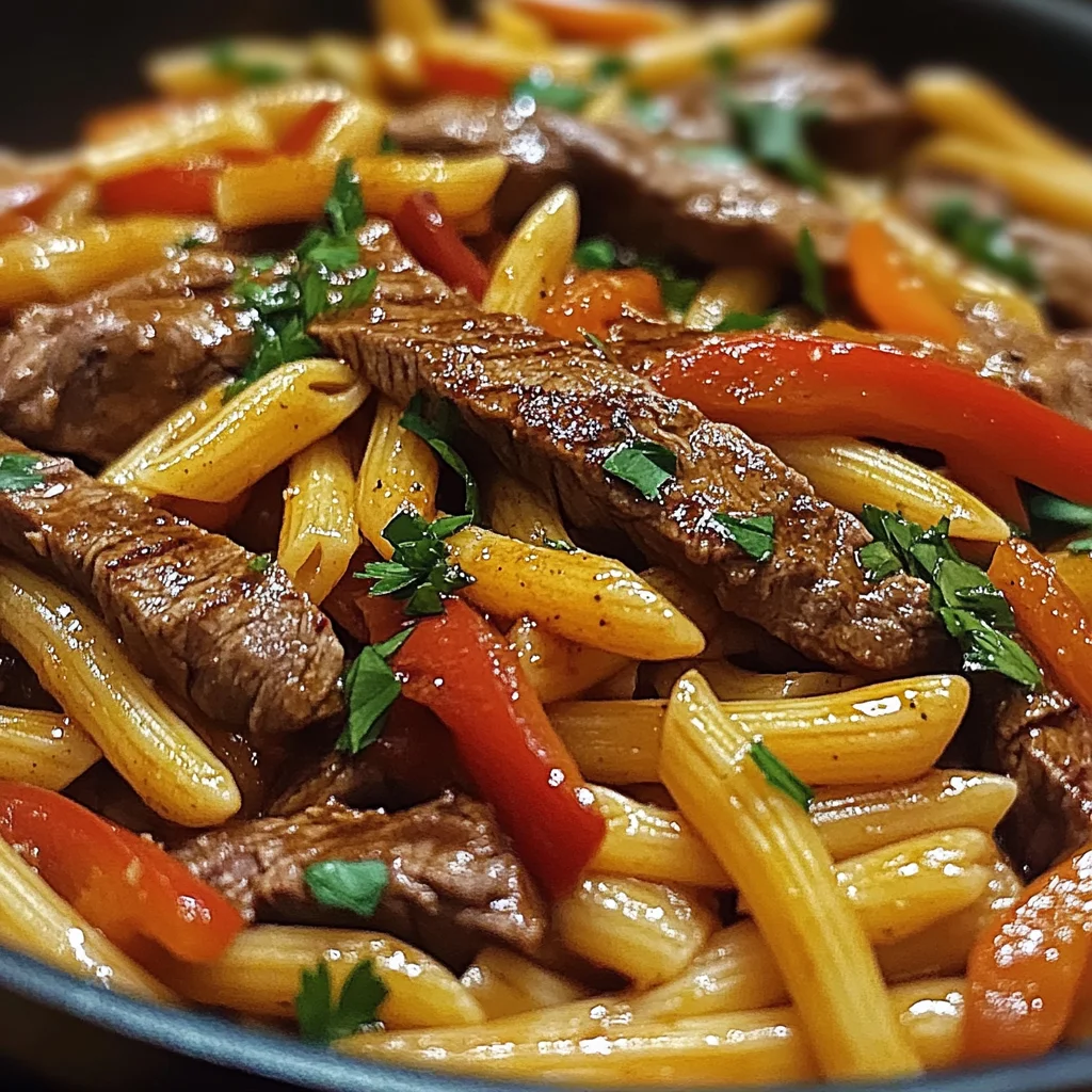 One-Skillet Spicy Honey Steak & Pasta