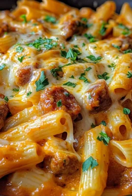 One Pan Creamy BBQ Cheddar Sausage Pasta