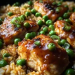 One Pan Creamy Tangy BBQ Chicken and Rice