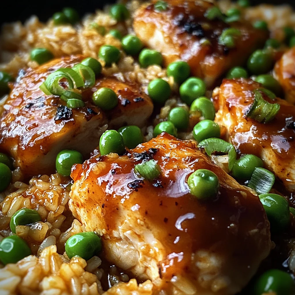 One Pan Creamy Tangy BBQ Chicken and Rice
