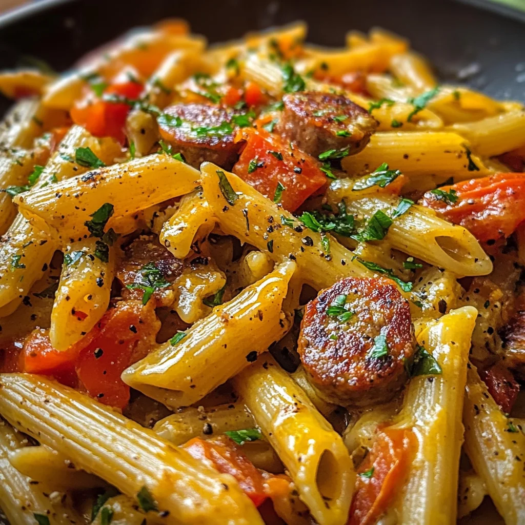 One Pan Smoky Cajun Butter Sausage Penne