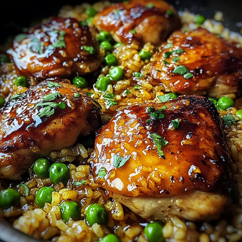 One Pan Sweet Garlic Butter Honey Chicken and Rice