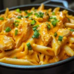 One Pot Creamy Buffalo Ranch Chicken Penne