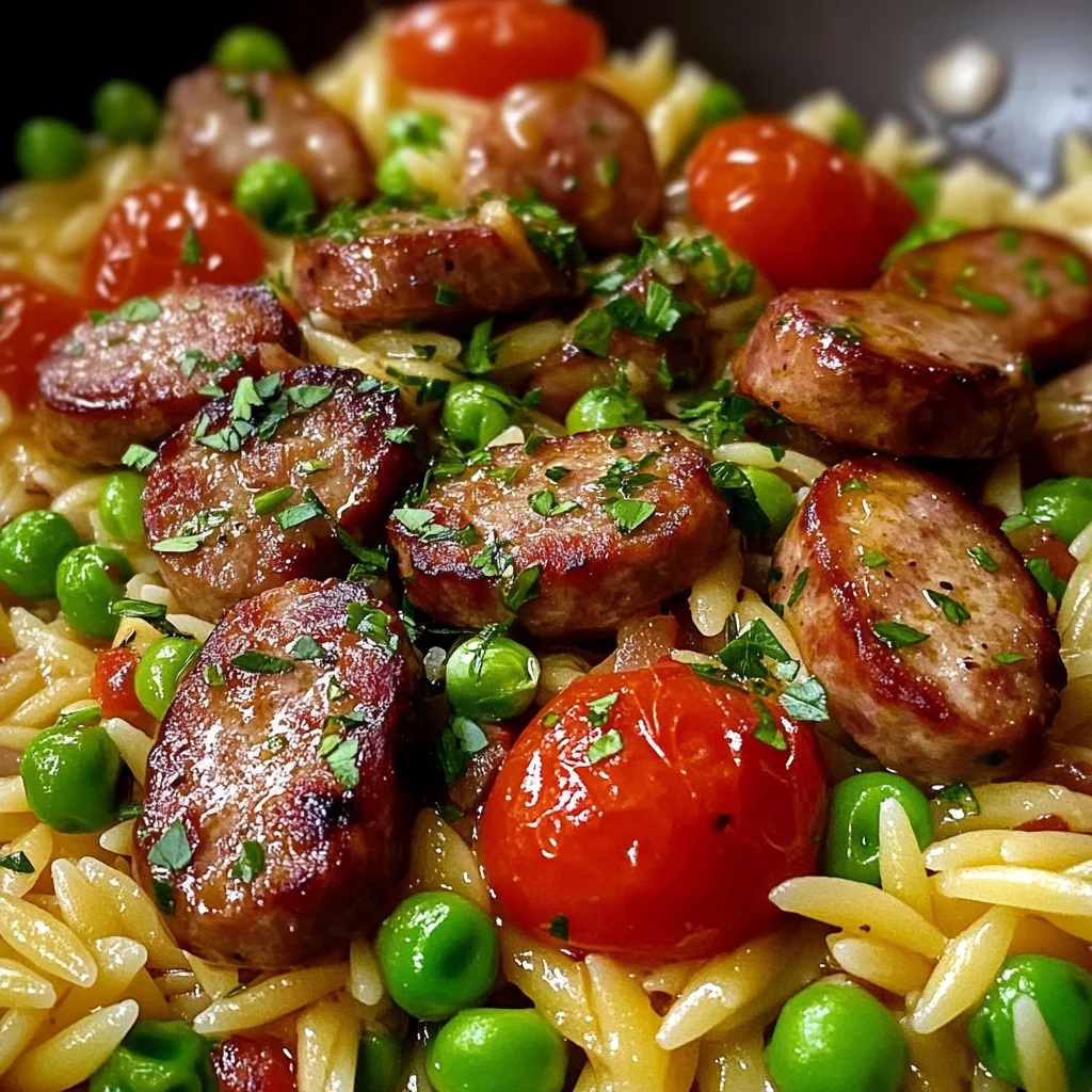 One Pot Honey Garlic Butter Ranch Sausage And Orzo
