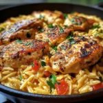 One Pot Smoky Garlic Butter Parmesan Chicken Orzo