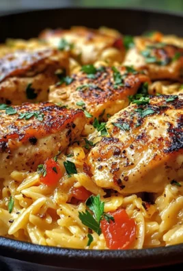 One Pot Smoky Garlic Butter Parmesan Chicken Orzo