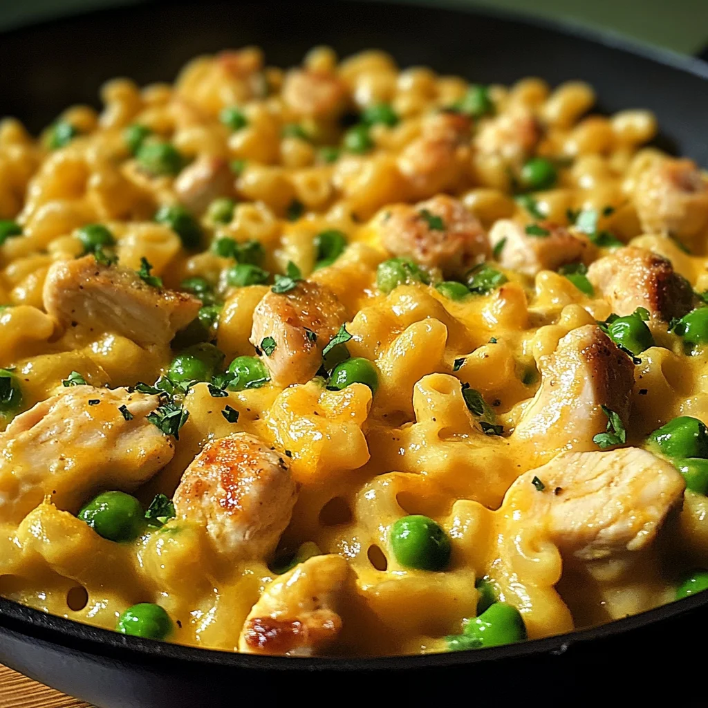 One Skillet Creamy Cajun Chicken and Cheddar Mac