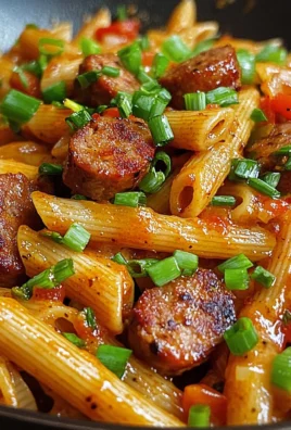 Sticky Cajun Sweet Chili Sausage Pasta Skillet