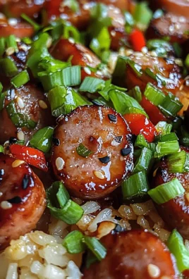 Sticky Honey Garlic Smoked Sausage Rice