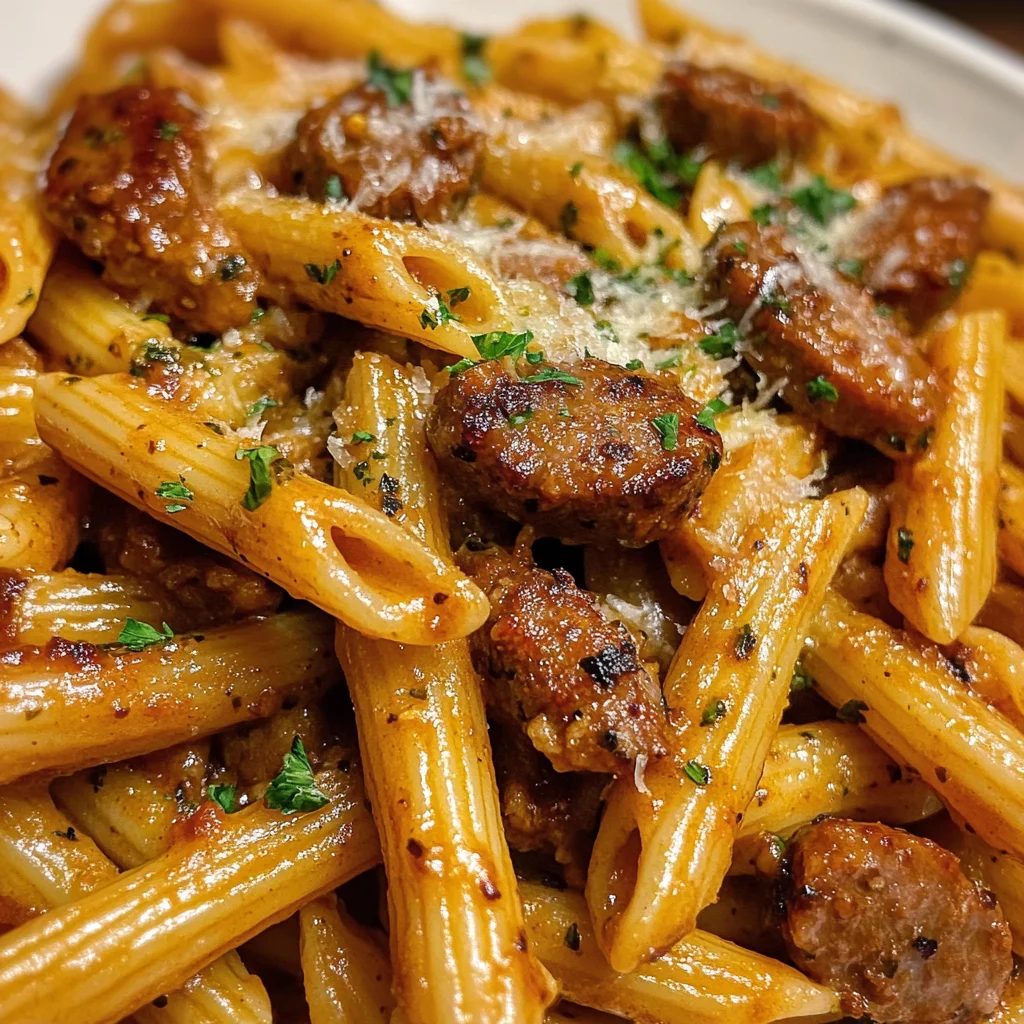 Sweet Smoky BBQ Garlic Butter Sausage Penne