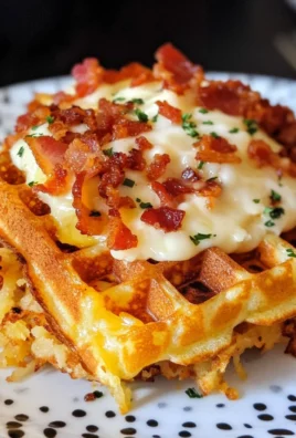 Bacon and Cheese Loaded Hashbrown Waffles