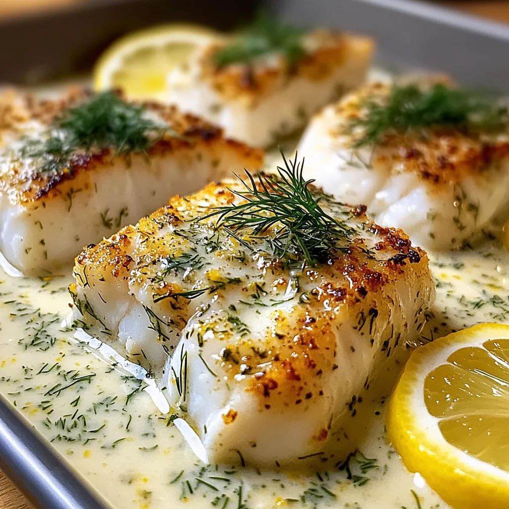 Baked Cod with Lemon-Dill Sauce
