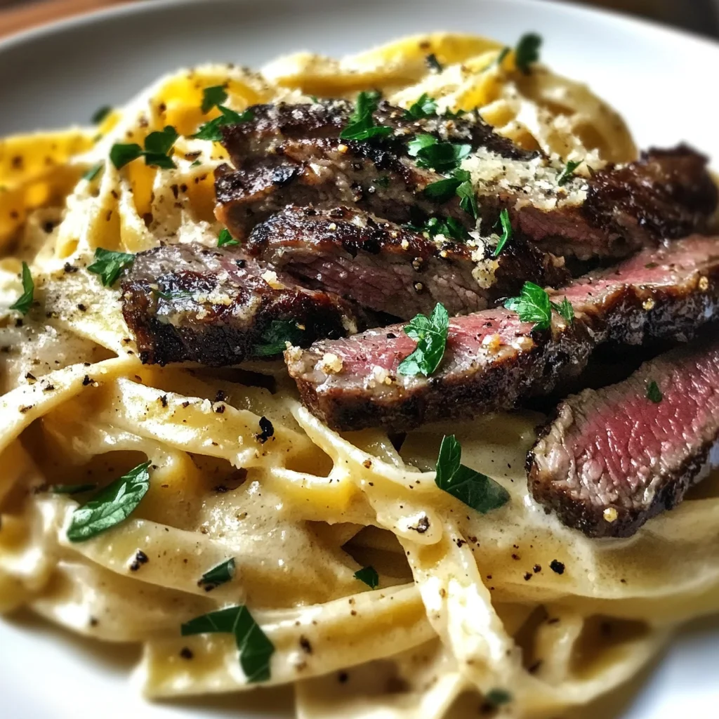 Bold Garlic Parmesan Steak Pasta