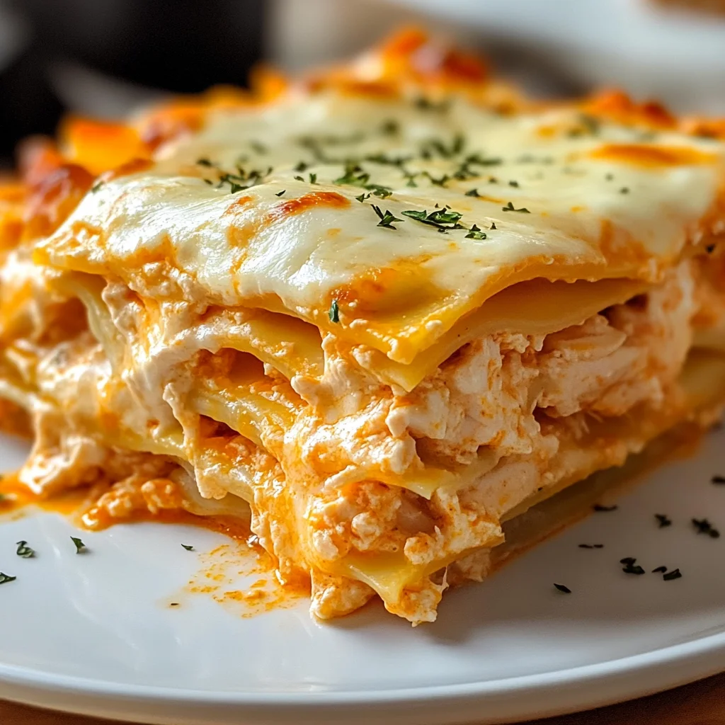 Cheesy Buffalo Ranch Chicken Lasagna