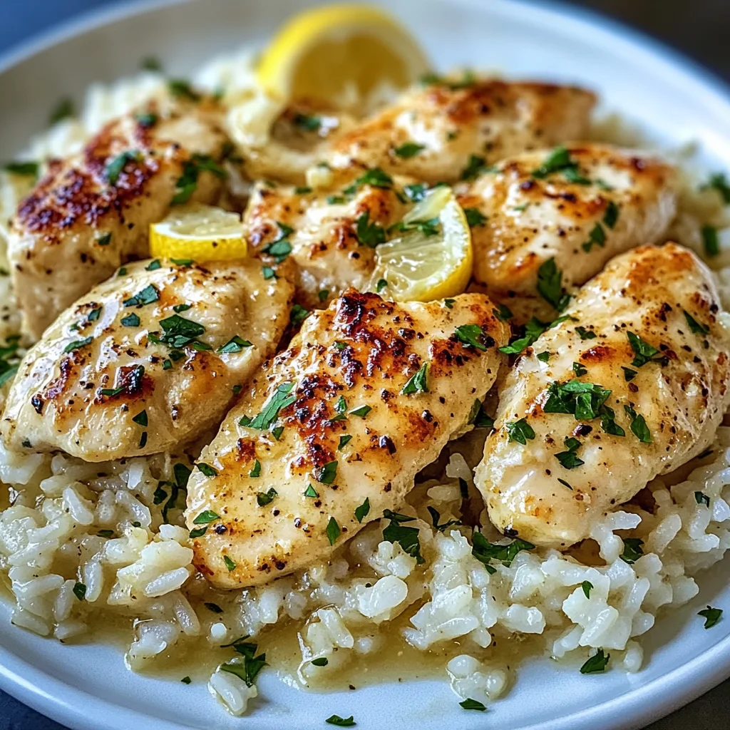 Chicken Scampi with Garlic Parmesan Rice