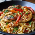 Creamy Cajun Garlic Butter Chicken Orzo