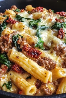 Creamy One-Pot Tuscan Ground Beef Pasta