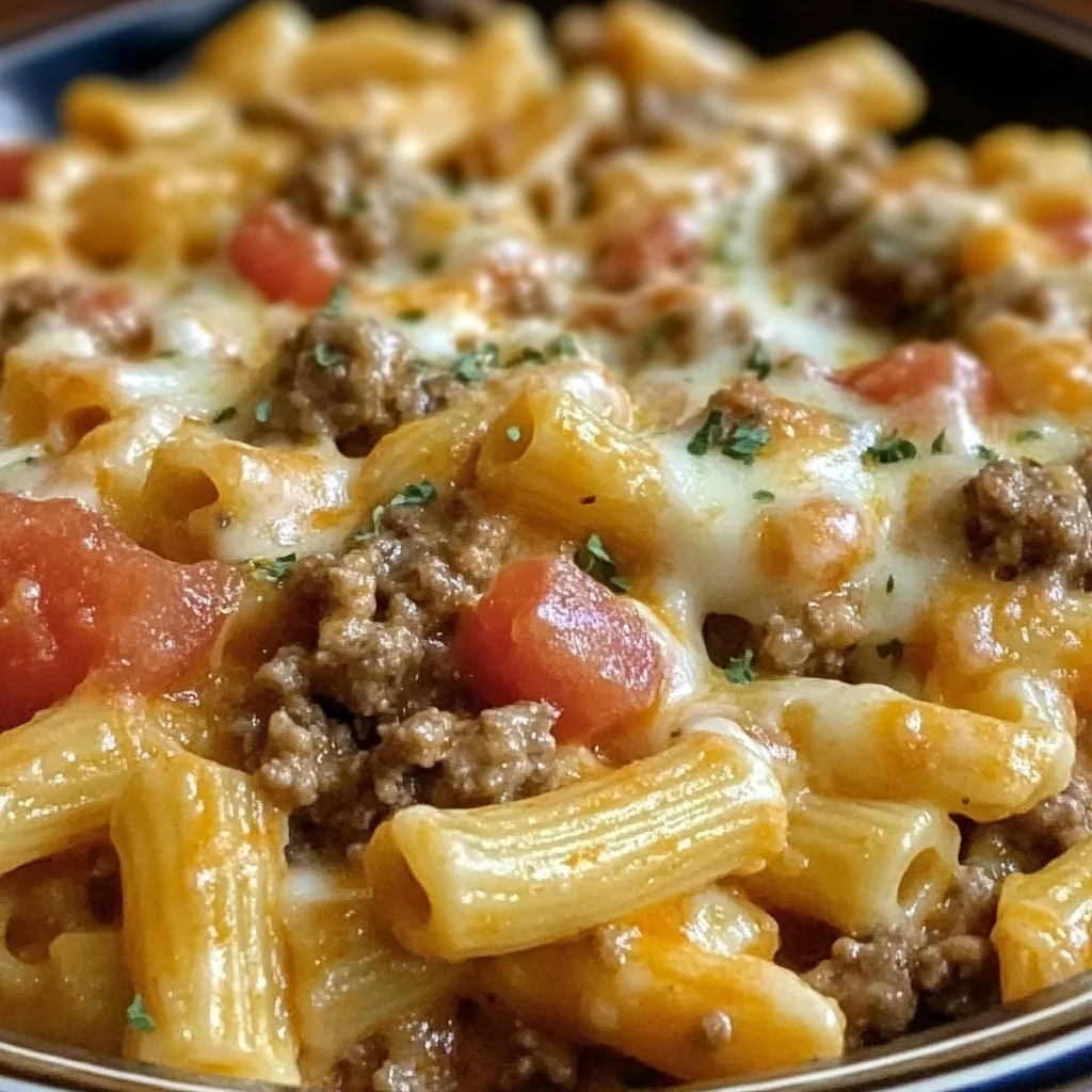 Creamy Rotel Pasta with Ground Beef