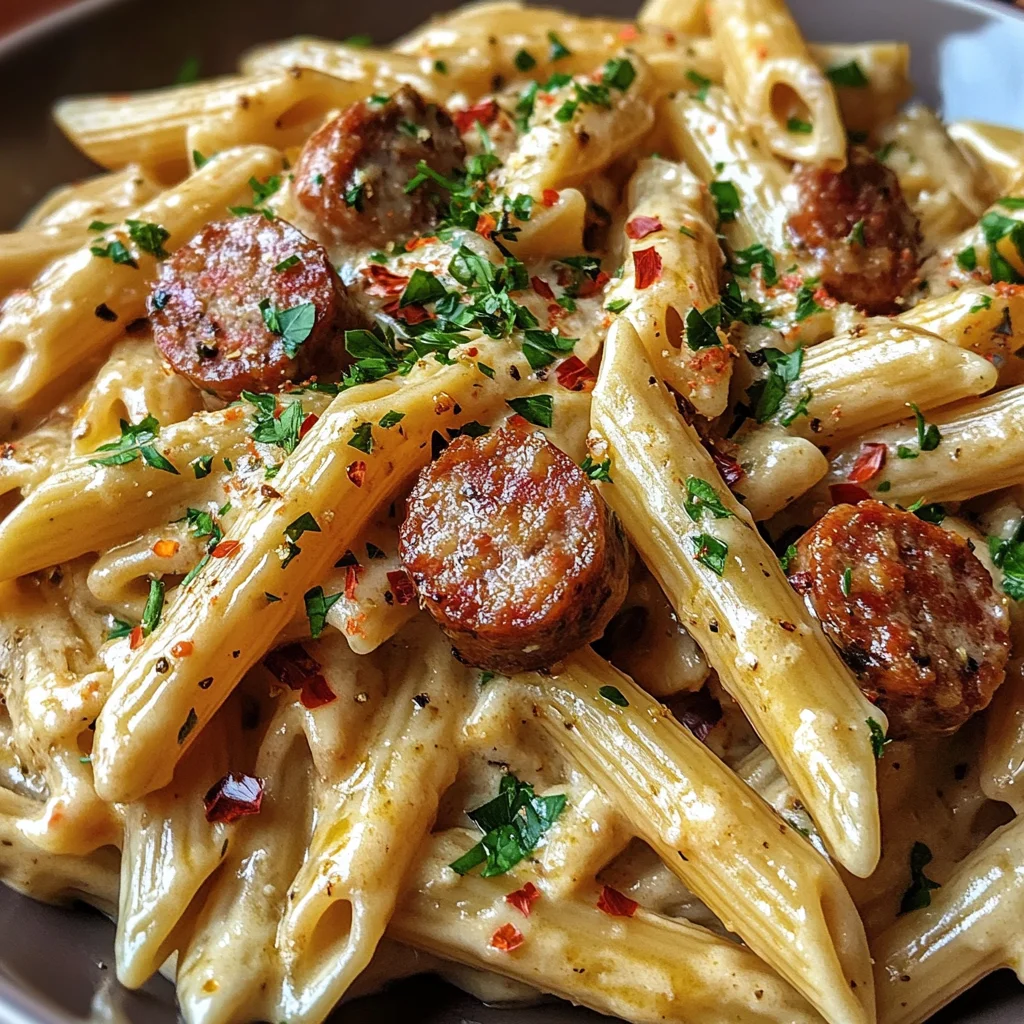 Creamy Spicy Honey Garlic Sausage Pasta