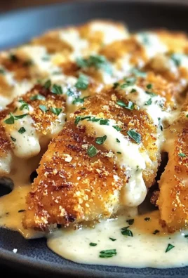 Crispy Parmesan Chicken with Garlic Cream Sauce Delight