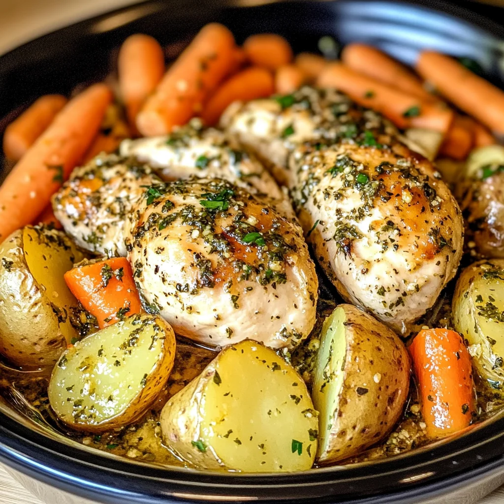 Easy Crockpot Garlic Herb Chicken & Veggies for Cozy Nights