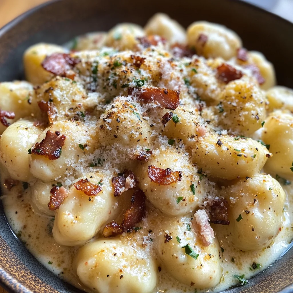 Gnocchi Carbonara with Bacon & Parmesan for Cozy Evenings