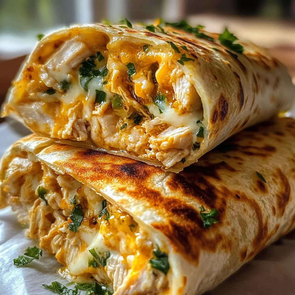 Irresistible Cheesy Garlic Chicken Wraps You'll Love!