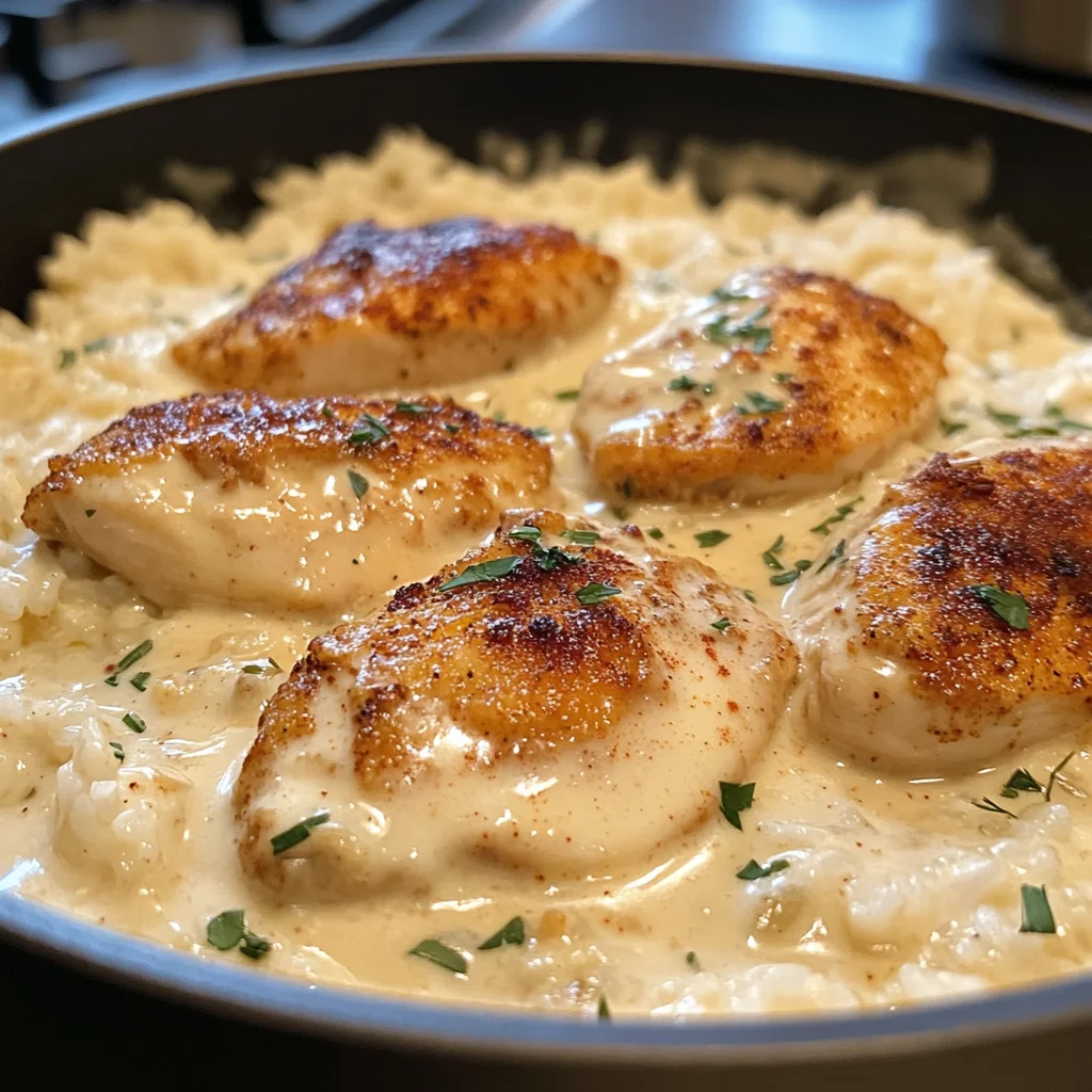Irresistibly Creamy Smothered Chicken and Rice Recipe Tonight