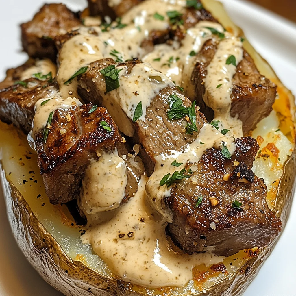 Loaded Baked Potato with Steak Bites