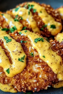 Pretzel Chicken with Mustard-Cheddar Sauce