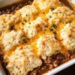 Sloppy Joe Cheddar Bay Biscuit Casserole