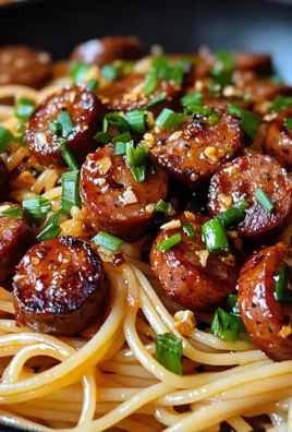 Sticky Honey Garlic Sausage Pasta Skillet