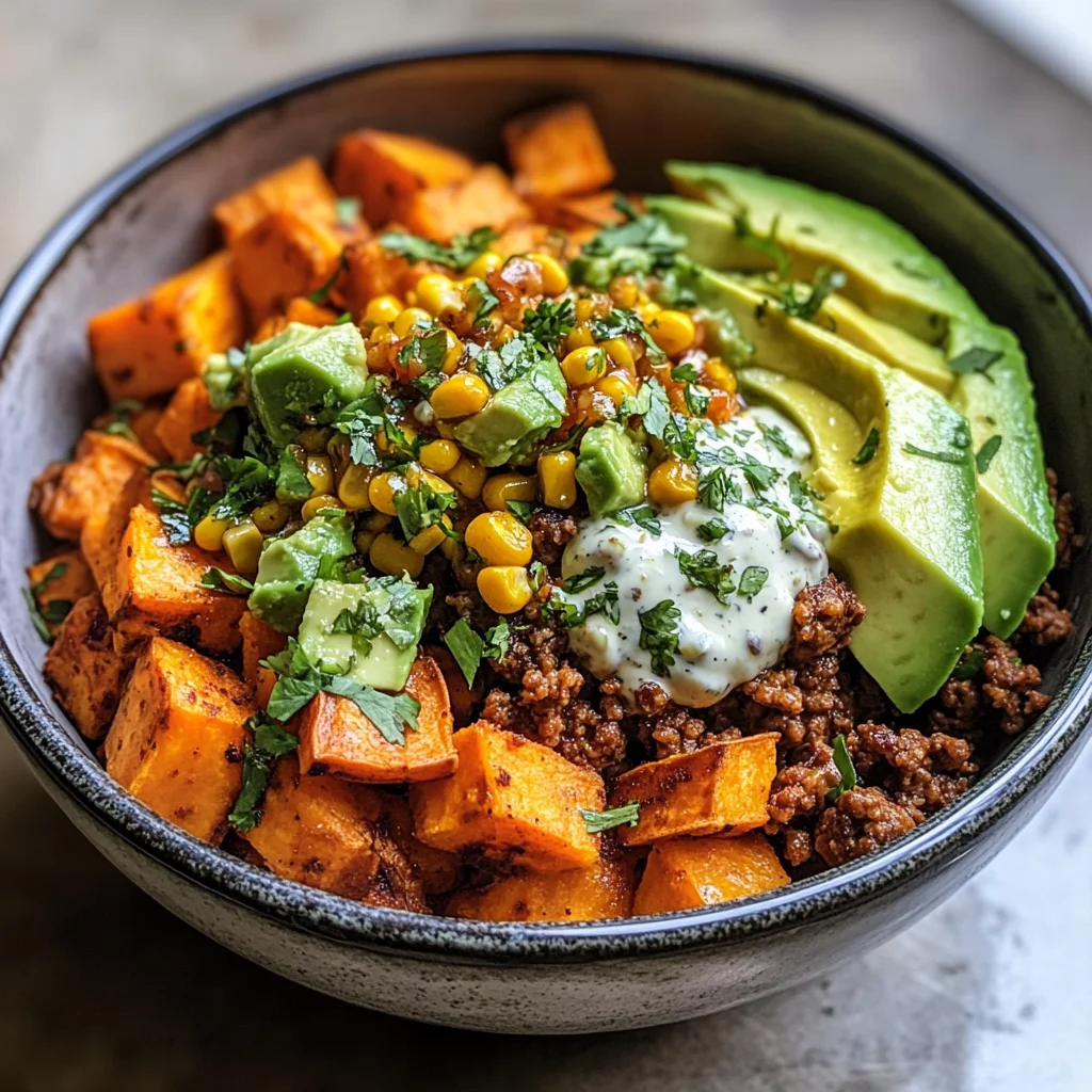 Summer Street Corn & Beef Bowls with Sweet Potatoes!