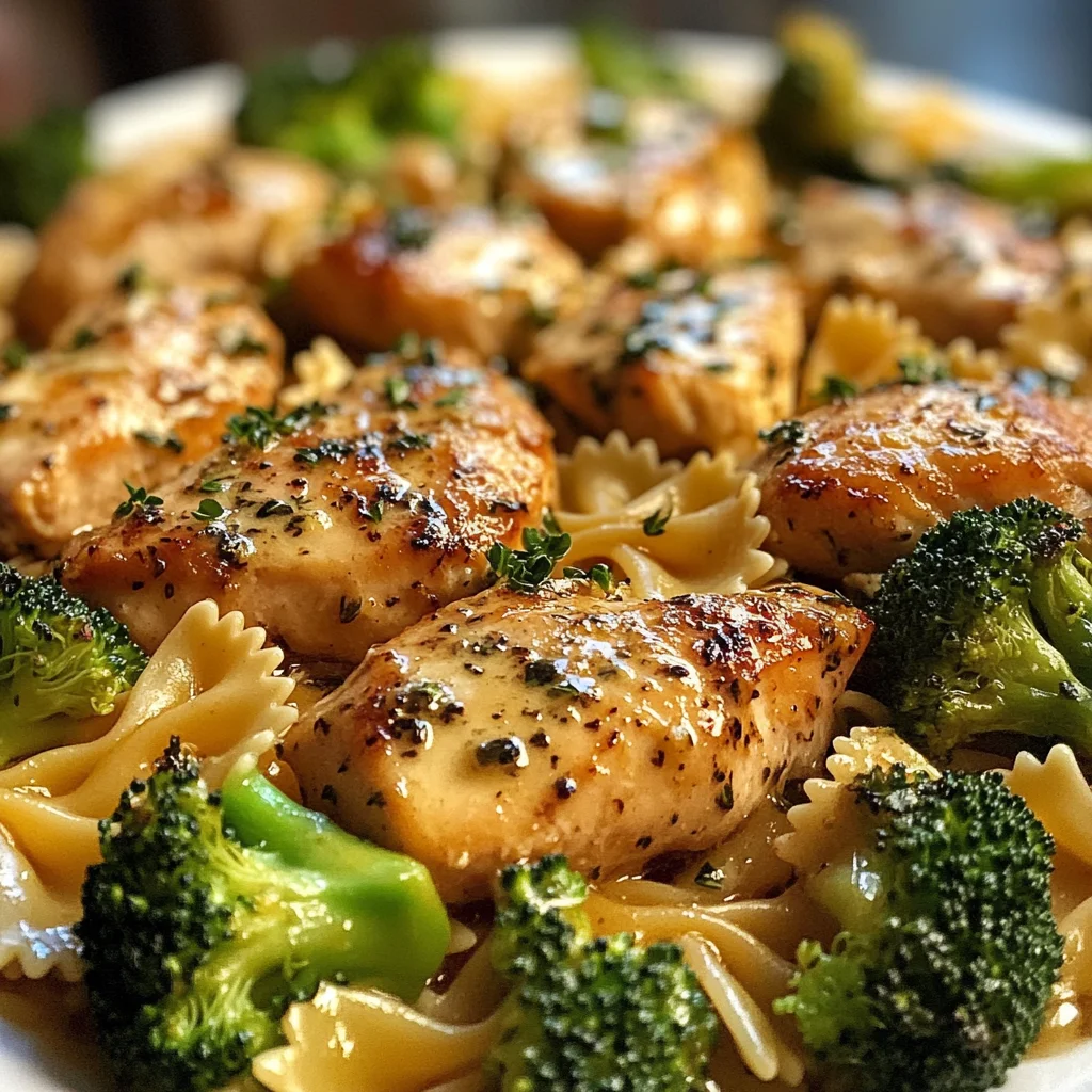 Zesty Cowboy Butter Chicken: Lemon Bowtie Pasta & Broccoli