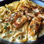 Cheesy Garlic Chicken Linguine in Creamy Cheddar Parmesan Sauce