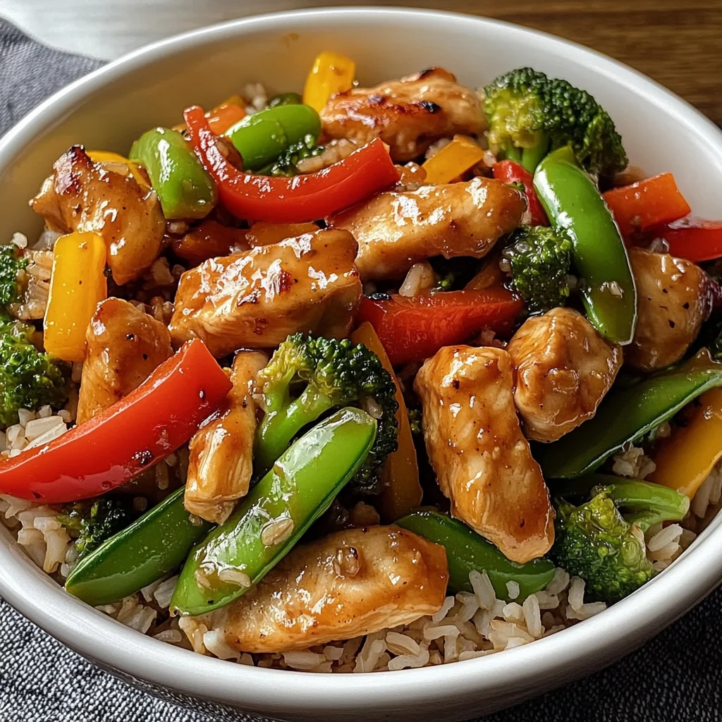 Colorful Chicken & Veggie Stir-Fry with Brown Rice