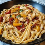 Creamy Cajun Chicken Linguine with Peppers and Sun-Dried Tomatoes