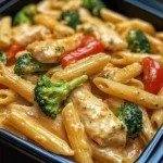 Creamy Chicken Penne Pasta with Broccoli & Peppers