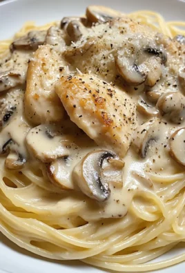 Creamy Garlic Chicken Mushroom Spaghetti
