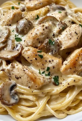 Creamy Garlic Mushroom Chicken Linguine Bliss