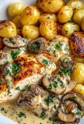 Creamy Garlic Mushroom Chicken with Gnocchi & Baby Potatoes
