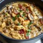 Creamy Masala Stroganoff with Chicken, Bacon, and Aromatic Spices
