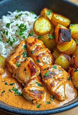 Creamy Paprika Chicken Bowl with Garlic Roasted Potatoes & Rice