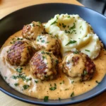Creamy Spiced Meatballs with Mashed Potatoes