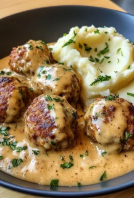 Creamy Spiced Meatballs with Mashed Potatoes
