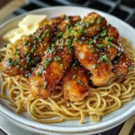 Crispy Honey Garlic Chicken with Garlic Butter Noodles