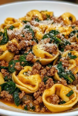 Garlic Butter Beef and Spinach Tortellini