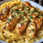 Garlic Butter Chicken Spaghetti with Cheesy Sauce