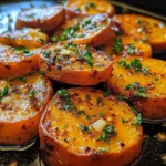 Garlic Butter Roasted Sweet Potatoes
