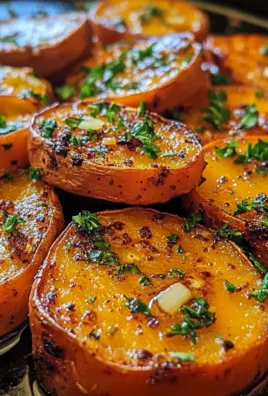 Garlic Butter Roasted Sweet Potatoes
